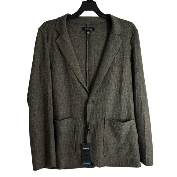 Kenneth Cole Mens Ribbed Knit Loose Fit Sportcoat size L MSRP $195